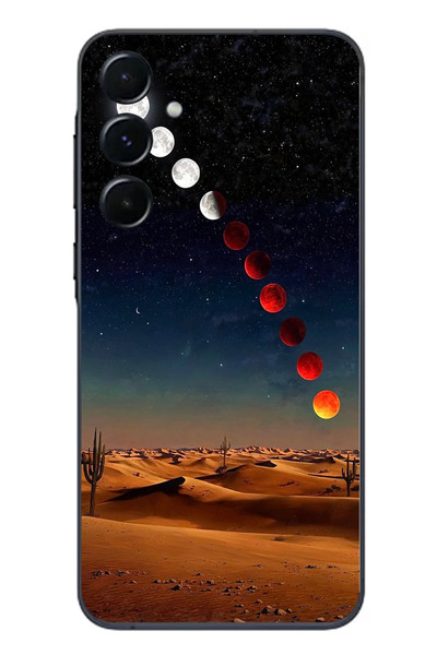 Le Balvo Samsung Galaxy A55 Uyumlu Ayın Geçişi Baskılı Silikon Kılıf