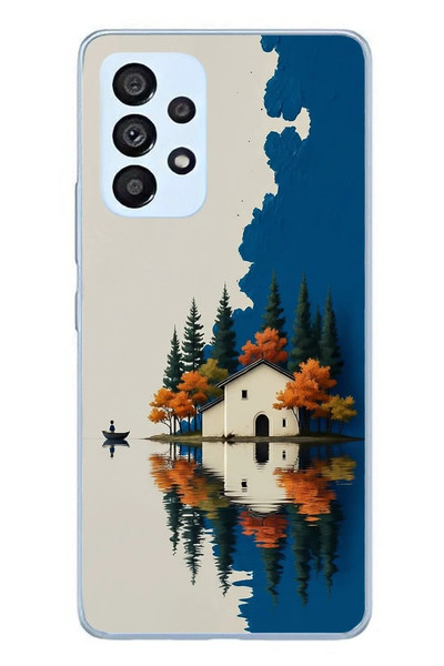 Le Balvo Samsung Galaxy A53 Uyumlu Sonbahar Evi Baskılı Silikon Kılıf