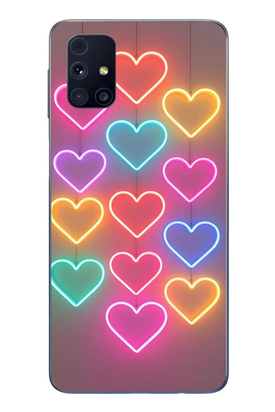 Le Balvo Samsung Galaxy M31s Uyumlu Neon Kalpler Baskılı Silikon Kılıf