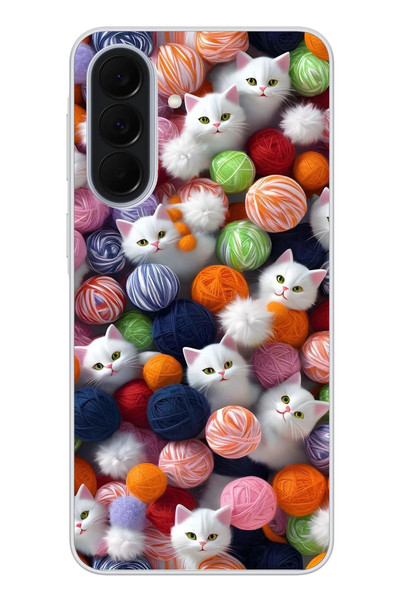 Le Balvo Samsung Galaxy A37 Uyumlu Renkli Kediler Baskılı Silikon Kılıf