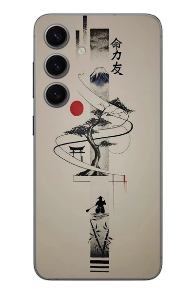 Le Balvo Samsung Galaxy S24 Uyumlu Japon Felsefesi Baskılı Silikon Kılıf