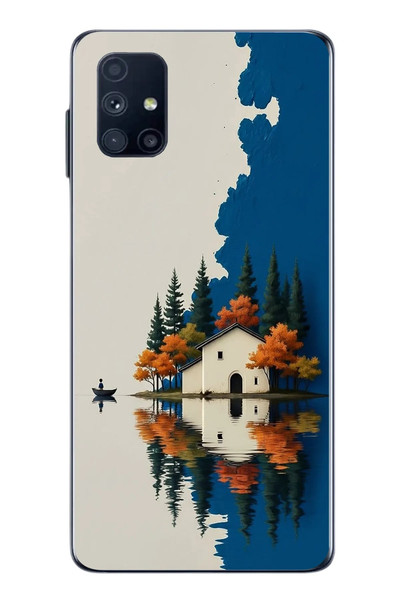 Le Balvo Samsung Galaxy M51 Uyumlu Sonbahar Evi Baskılı Silikon Kılıf