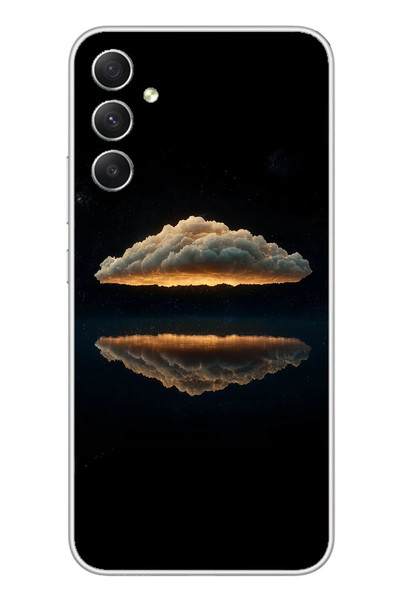 Le Balvo Samsung Galaxy A34 Uyumlu Bulut Yansıması Baskılı Silikon Kılıf