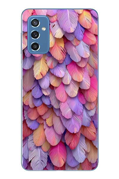 Le Balvo Samsung Galaxy M52 Uyumlu Tüylü Kalpler Baskılı Silikon Kılıf