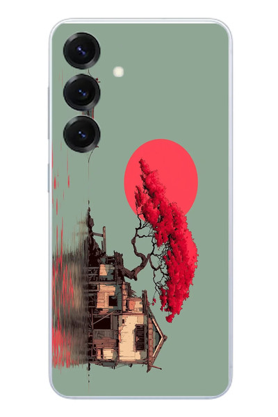 Le Balvo Samsung Galaxy S25 Uyumlu Sahil Evi Baskılı Silikon Kılıf