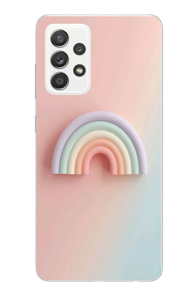 Le Balvo Samsung Galaxy A52 Uyumlu Gökkuşağı Pastel Baskılı Silikon Kılıf