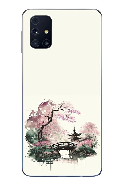 Le Balvo Samsung Galaxy M31s Uyumlu Japon Bahçesi Baskılı Silikon Kılıf