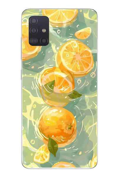 Le Balvo Samsung Galaxy A51 Uyumlu Limonlar Pastel Baskılı Silikon Kılıf
