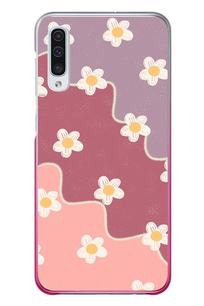Le Balvo Samsung Galaxy A50 Uyumlu Papatya Dalgaları Baskılı Silikon Kılıf