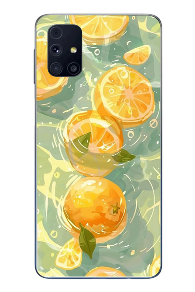 Le Balvo Samsung Galaxy M31s Uyumlu Limonlar Pastel Baskılı Silikon Kılıf
