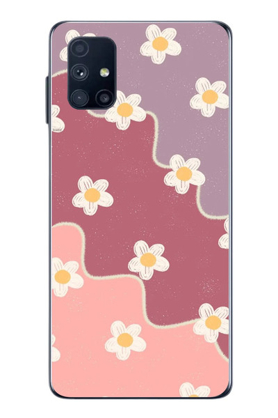 Le Balvo Samsung Galaxy M51 Uyumlu Papatya Dalgaları Baskılı Silikon Kılıf