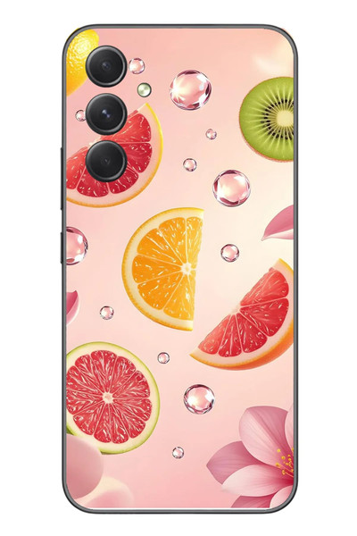 Le Balvo Samsung Galaxy A54 Uyumlu Meyve Dilimleri Baskılı Silikon Kılıf