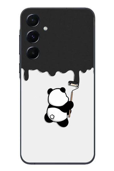 Le Balvo Samsung Galaxy A55 Uyumlu Boyacı Panda Baskılı Silikon Kılıf