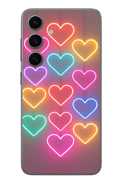 Le Balvo Samsung Galaxy S24 Uyumlu Neon Kalpler Baskılı Silikon Kılıf