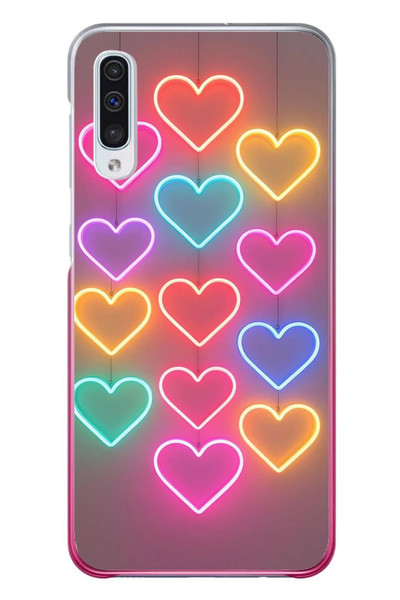 Le Balvo Samsung Galaxy A50 Uyumlu Neon Kalpler Baskılı Silikon Kılıf