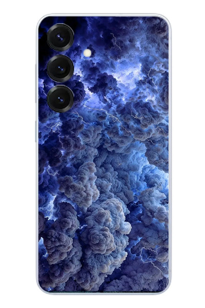 Le Balvo Samsung Galaxy S25 Uyumlu Mor Bulutlar Baskılı Silikon Kılıf