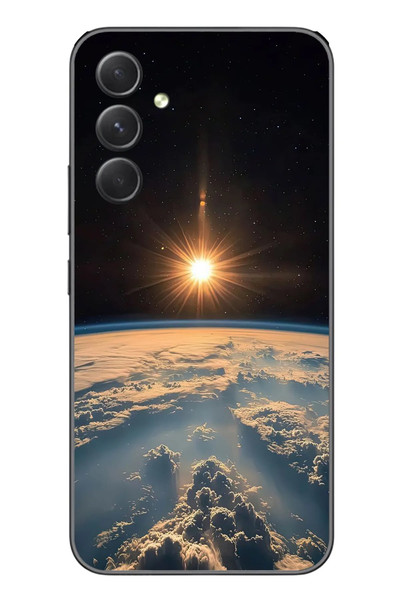 Le Balvo Samsung Galaxy A54 Uyumlu Uzay Günbatımı Baskılı Silikon Kılıf