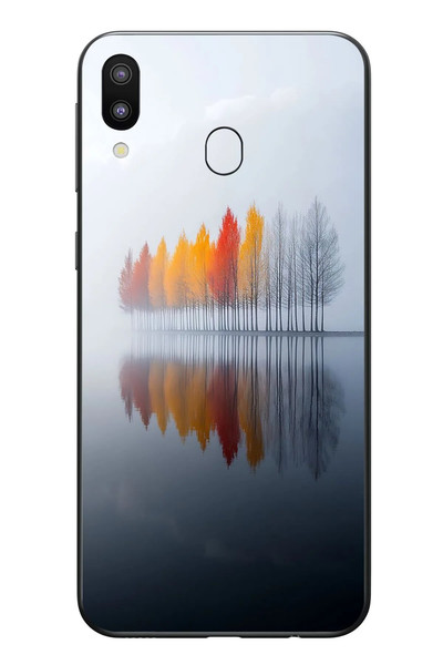 Le Balvo Samsung Galaxy M20 Uyumlu Sonbahar Zamanı Baskılı Silikon Kılıf