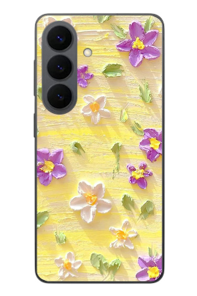 Le Balvo Samsung Galaxy S26 Uyumlu Mor Papatyalar Baskılı Silikon Kılıf