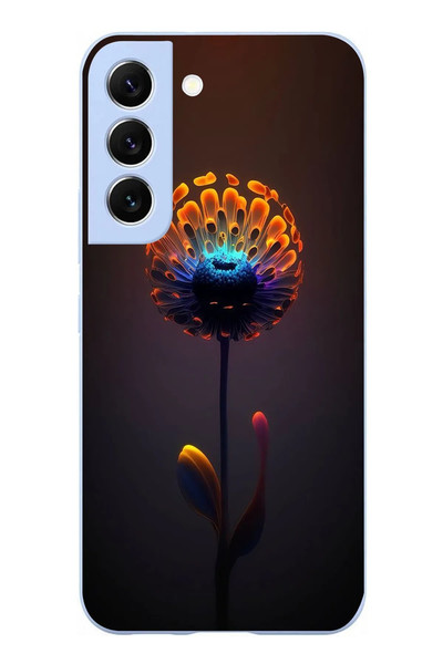 Le Balvo Samsung Galaxy S22 Uyumlu Büyülü Çiçek Baskılı Silikon Kılıf
