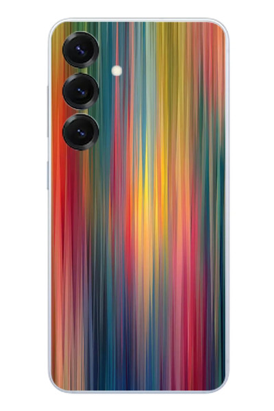 Le Balvo Samsung Galaxy S25 Uyumlu Gökkuşağı Karışımı Baskılı Silikon Kılıf