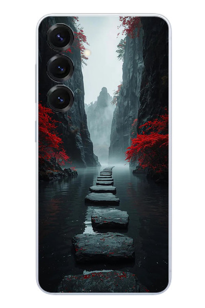 Le Balvo Samsung Galaxy S25 Uyumlu Karanlık Yolu Baskılı Silikon Kılıf