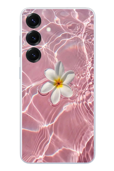 Le Balvo Samsung Galaxy S25 Uyumlu Dalgalı Papatya Baskılı Silikon Kılıf