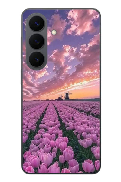 Le Balvo Samsung Galaxy S26 Uyumlu Lale Bahçesi Baskılı Silikon Kılıf