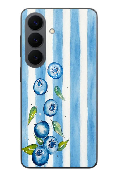 Le Balvo Samsung Galaxy S26 Uyumlu Yaban Mersinleri Baskılı Silikon Kılıf