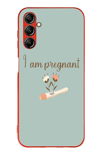 Le Balvo Samsung Galaxy A14 Uyumlu I'm Pregnant Baskılı Silikon Kılıf