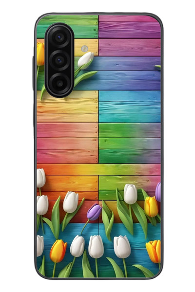Le Balvo Samsung Galaxy A17 Uyumlu Renkli Laleler Baskılı Silikon Kılıf