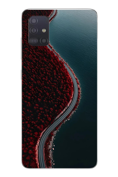 Le Balvo Samsung Galaxy A51 Uyumlu Sonbahar Yolu Baskılı Silikon Kılıf