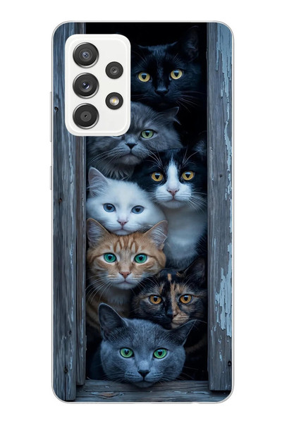 Le Balvo Samsung Galaxy A52 Uyumlu Yavru Kediler Baskılı Silikon Kılıf