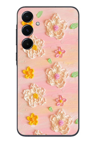 Le Balvo Samsung Galaxy A55 Uyumlu Pastel Papatya Baskılı Silikon Kılıf