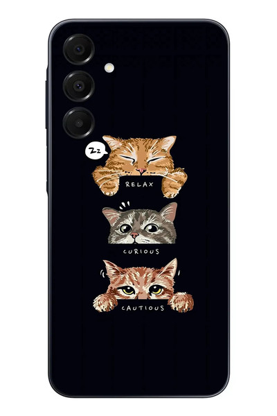 Le Balvo Samsung Galaxy A16 Uyumlu Kedi Halleri Baskılı Silikon Kılıf