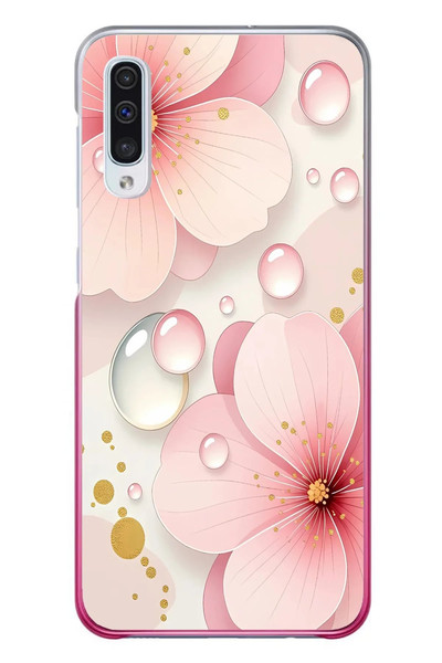 Le Balvo Samsung Galaxy A50 Uyumlu Damlalı Çiçekler Baskılı Silikon Kılıf
