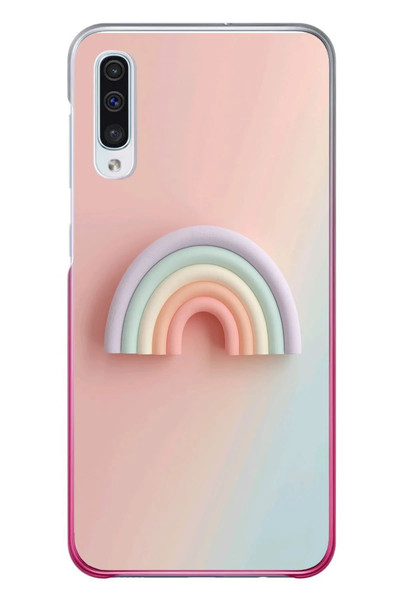 Le Balvo Samsung Galaxy A50 Uyumlu Gökkuşağı Pastel Baskılı Silikon Kılıf
