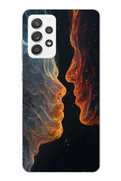 Le Balvo Samsung Galaxy A52 Uyumlu Kavuşan Çizgiler Baskılı Silikon Kılıf