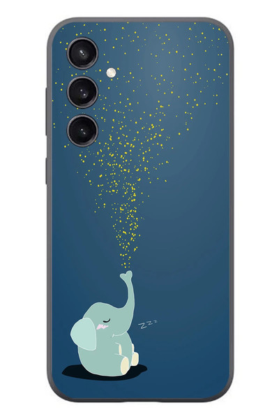 Le Balvo Samsung Galaxy S23 Uyumlu Uyuyan Fil Baskılı Silikon Kılıf