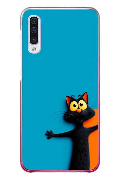 Le Balvo Samsung Galaxy A50 Uyumlu Kedi Uyarısı Baskılı Silikon Kılıf