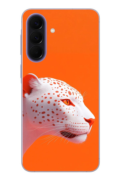 Le Balvo Samsung Galaxy A57 Uyumlu Turuncu Kaplan Baskılı Silikon Kılıf