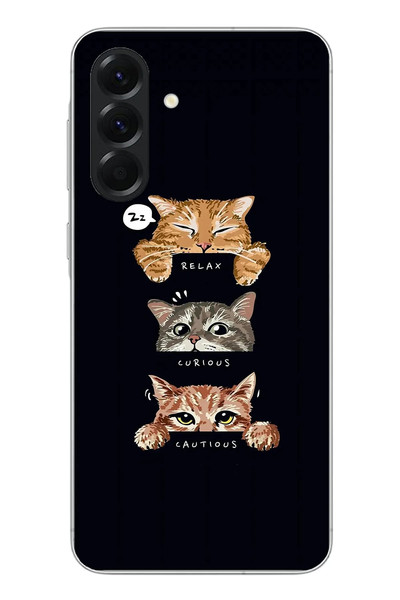 Le Balvo Samsung Galaxy A56 Uyumlu Kedi Halleri Baskılı Silikon Kılıf