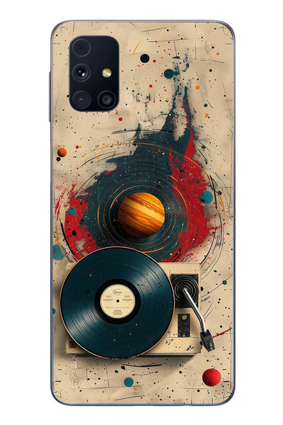Le Balvo Samsung Galaxy M31s Uyumlu Plak Gezegeni Baskılı Silikon Kılıf