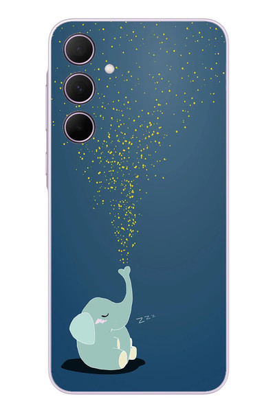Le Balvo Samsung Galaxy A35 Uyumlu Uyuyan Fil Baskılı Silikon Kılıf