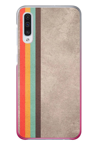 Le Balvo Samsung Galaxy A50 Uyumlu Retro Gökkuşağı Baskılı Silikon Kılıf