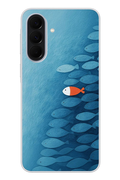 Le Balvo Samsung Galaxy A37 Uyumlu Balıklar Yüzüyor Baskılı Silikon Kılıf