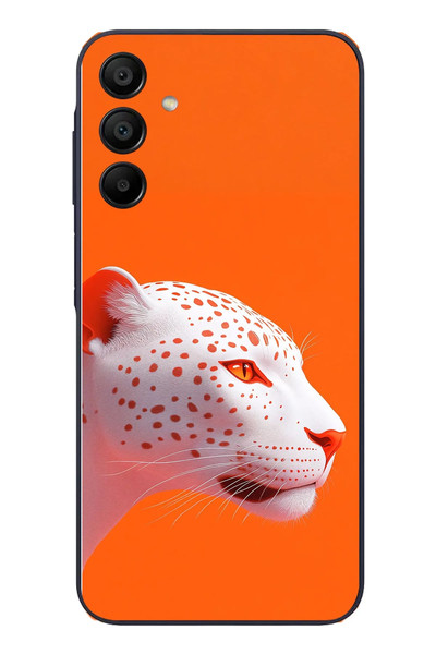 Le Balvo Samsung Galaxy A15 Uyumlu Turuncu Kaplan Baskılı Silikon Kılıf