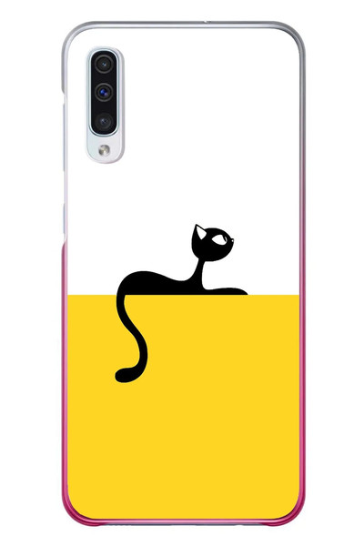 Le Balvo Samsung Galaxy A50 Uyumlu Dişi Kedi Baskılı Silikon Kılıf