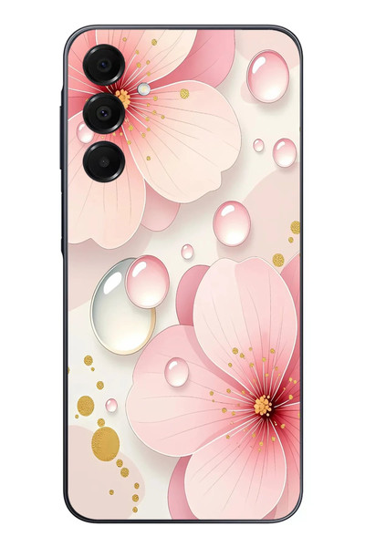 Le Balvo Samsung Galaxy A16 Uyumlu Damlalı Çiçekler Baskılı Silikon Kılıf