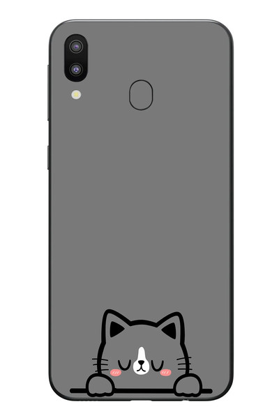 Le Balvo Samsung Galaxy M20 Uyumlu Uyuyan Kedi Baskılı Silikon Kılıf